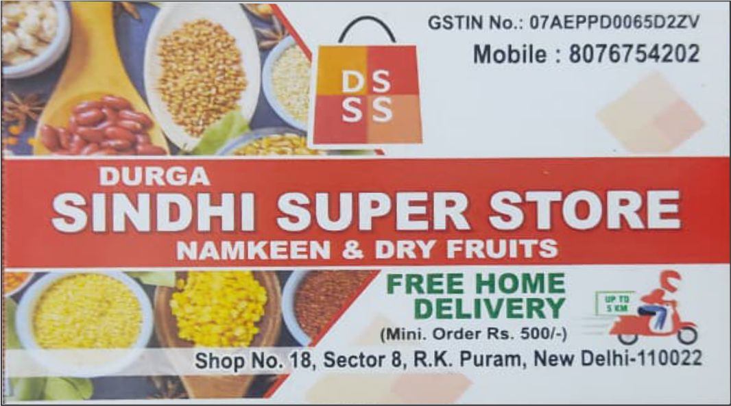 DURGA SINDHI SUPER STORE ( NAMKEEN & DRY FRUITS Shop in RK Puram)